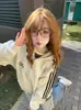 Sudadera de Forro Polar con Cremallera para Mujer, Estilo Nuevo Otoño e Invierno, Cinta de Tres Rayas Bordada Original, Compuesto de Algodón Puro