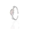 Anillo de plata con ópalo estilo coreano, moderno y versátil, con un diseño de alta gama estilo ins, anillo abierto fresco y dulce para mujer