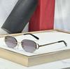 CT0029 Cartão Casa Moda Europeia e Americana Estilo Metal Fivela de Ferradura Luxo Leve Avançado Óculos de Sol Óculos de Sol Protetor Solar Sem Aro Óculos de Sol Transfronteiriços