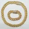 Collar de discoteca estilo europeo y americano con punk cubano, cadena de diamantes de moda para la gente, gran diamante dorado, collar de hip-hop para hombres y mujeres.