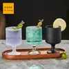 Copo de Cocktail de Vidro Espesso Simples Design de Pé Curto de Alta Qualidade Copo de Vinho KTV Vidro de Cerveja Preto Deslumbrante Copo de Whisky