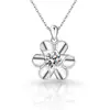 Exportação Transfronteiriça Colar de Floco de Neve em Prata Esterlina S925 Feminino Cor D 1 Quilate Moissanita Flor Pingente de Flor Corrente para Clavícula