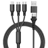 Cable de datos PD de dos a tres USB a tipo-c revolución tres en uno cable de carga para coche cable de carga para teléfono móvil multiusos