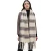 Fábrica de Bufandas Junhao Personaliza Bufanda Chal Circular Rayado de Mohair Sintético con Flecos para Comercio Exterior Europeo y Americano Otoño/Invierno