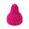 Moda Coreana Chapéu de Tricô com Placa de Luz Colorida Doce Cor Sólida Unissex Outono e Inverno Chapéu de Lã Pontudo Quente para Casal