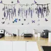 Papel Tapiz Creativo y Divertido de Enredadera de Flores Colgante de Pared Lavanda Pegatinas de Enredadera Decoración de Mariposas para Pared de Entrada de Sala de Estar en Casa