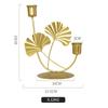 Venta al por mayor transfronteriza Candelabro creativo de hoja de ginkgo Hierro Corazón de durazno Candelabro Color Pintado a mano Adornos decorativos de escritorio