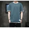 Camiseta de manga corta para hombre, marca de moda de verano, imitación de dos piezas, holgada y versátil, elegante para jóvenes, top casual de cuello redondo para estudiantes