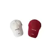 26 Primavera Novo Estilo Coreano Boné de Baseball Bordado com Letra Infantil para Meninos e Meninas, Simples e Versátil Casual Cor Sólida Boné de Bico