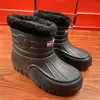 Botas largas de invierno para hombre con forro de felpa, cálidas y gruesas para exteriores, de caña alta, de algodón, antideslizantes, deportivas, de algodón con suela gruesa