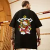Camiseta de manga corta para hombre verano 2025 impresión de tigrito gordito nuevo ins talla grande para estudiantes estilo Hong Kong holgada media manga