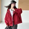 Jaqueta corta-vento com capuz para meninas, estilo primavera e outono, novo estilo 2026, jaqueta casual para crianças de tamanho médio e grande, estilo coreano, solta, jaqueta versátil, outono
