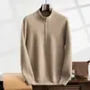 Outono e inverno New Mountain Cashmere Sweater Pullover engrossado Half Zipper Sweater Base Half High Neck Solid Color Knitted Sweater