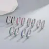 Brincos de Círculo Mais Populares da Amazon, Brincos Simples de Zircônia Colorida Quadrados, Brincos de Alta Qualidade e Versáteis para Mulheres