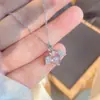 Collar de Acero de Titanio con Circonita Incrustada de Diamantes Estilo Hada de Lujo Ligero para Mujer, Cadena Versátil y Exquisita para la Clavícula, Regalo para Novia