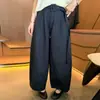 Calça Casual Feminina com Cintura de Amarrar e Modelagem Balloon 2026 Nova Coleção Primavera e Outono Estilo Relaxado Simples Cor Sólida Cintura Semi-Elástica Calça de Perna Larga Solta
