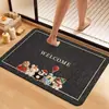 Alfombrilla de baño de tierra de diatomeas de dibujos animados, alfombrilla absorbente de agua antideslizante para la entrada del baño, alfombrilla para pies de secado rápido y resistente al desgaste para uso doméstico