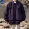 Marca NASA Chaqueta Bomber Americana de Primavera y Otoño para Hombre Chaqueta Retro Premium de Solapa de Marca Trendy Top