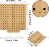 Ferramenta de posicionamento para tricô manual DIY com bambu, placa de modelagem para agulhas de suéter, conjunto de placa quadriculada para crochê