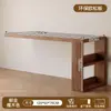Escritorio Doble de Madera Maciza Mesa de Estudio para Adultos en Casa Mesa Larga para Dormitorio Armario de Almacenamiento Mesa de Ordenador Retráctil Integrada