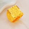 Anillo de hombre de dragón chino simple de moda chapado en oro arena de Vietnam latón chapado en oro 24k joyería anillo entrega de una pieza