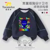 Sudadera para Niños Sprunki Rhythm Box Estilo Primavera y Otoño Bloques de Color para Niños Manga Raglán Cuello Redondo Superior Moderno