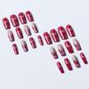 X-0087 Use Um Patch de Arte para Unhas Retangular Europeu e Americano Flor Rosa Coração Diamante Cruzado Transfronteiriço 24 Removíveis