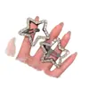 Estilo Coreano - Presilha de cabelo requintada com strass em formato de estrela vazada inspirada em idols, presilha lateral elegante e versátil, presilha para franja, acessório de cabelo