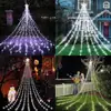 Decoración Navideña Transfronteriza Guirnaldas de Luces LED para Exteriores Cable USB Cascada Luces Solares Carpa Árbol de Navidad