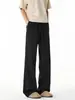 Pantalones Casuales de Retazos Cortados en Diagonal Estilo Americano, Pantalones Casuales de Malla Perforada de Secado Rápido, Pantalones Largos Holgados de Pierna Recta de Pierna Ancha de Tallas Grandes