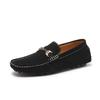 Nuevos Zapatos de Punto para Hombre de Piel de Cerdo Zapatos Casuales de Cuero Genuino para Hombre Suela Suave Estilo Coreano Slip-On Zapatos Perezosos para Conducir para Hombre