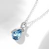 Collar de Plata de Ley Cinta Gota de Agua S925 Moda Europea y Americana Diamante Cinta Collar Circonita Azul Venta Caliente Transfronteriza