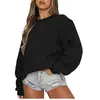 Moletom Casual de Gola Redonda com Forro de Fleece Mais Vendido da Amazon para Mulheres, Blusa Solta para Casal de Comércio Exterior Transfronteiriço, Tendência da Moda de Rua