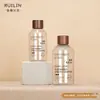 Em estoque garrafa de ombro oblíquo 300ml tampa de madeira com cera branca garrafa de água de rosas pura 500ml pet frasco para cosméticos emulsão tônico sub-embalado