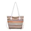 Bolsa tejida de arcoíris popular de verano 2026 nuevo modelo bolsa de playa para vacaciones bolsa de trabajo bolsa de playa de paja para ocio al aire libre