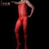 Little Matchmaker Medias de Seda Sexy Aceitosas Tirantes Sexy para Hombres Calcetines de una Pieza con JJ Incrustado en el Cuerpo Medias de Cintura Alta