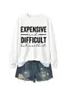 Sudadera de moda casual para mujer de otoño e invierno, costosa y difícil, estación independiente de deseos de Amazon