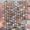 6mm 8mm Pedra Natural Cristal Ágata Canto Chanfrado Quadrado DIY Pulseira Colar Acessórios de Joias Produtos Semi-Acabados Atacado