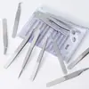Pinzas para Extensiones de Pestañas Postizas Tipo Rejilla, Pinza de Pluma Dorada Delfín, Pinzas para Abrir Pestañas, Aplicador de Pestañas Postizas