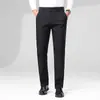 Pantalones de traje para hombre, pantalones rectos para hombre tipo papá, pantalones casuales sin arrugas, estilo primavera y otoño, pantalones negros de negocios casuales para hombres de mediana edad