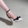 Zapatos de Tacón Alto de Aguja Elegantes con Lazo Estilo Chanel para Mujer, Nuevo Modelo Verano 2026, Sandalias de Tacón Alto de Moda para Combinar con Vestidos