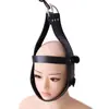 Yiw Yiwu Fabricante Atacado Brinquedos Sexuais para Adultos Capuz de Bondage Fixo de Couro Preto Capuz de Cabeça Levantada Forçada