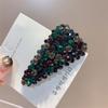 Pinza para el pelo de triángulo de lujo ligero con diamantes completos Corea Dongdaemun Diamante Checo Moda Personalidad Versátil Celebridad de Internet Cabeza Trasera BB Pelo