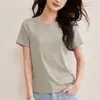 2026 Novo Modelo Camiseta Mask Tencel Linho Lyocell para Mulheres, Camiseta Base Fina de Manga Curta para Verão, Top Soltinho