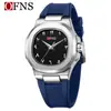 Reloj Masculino Más Vendido Transfronterizo Oufani Simple Doble Esfera Números Árabes Reloj Cuadrado Clásico de Cuarzo