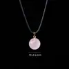 Pendente de Bola de Cristal Natural Rosa Cristal Ametista Colar Criativo DIY Corrente de Suéter Pingente de Joia de Cristal Atacado