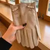 Guantes de Felpa al por Mayor para Mujer en Otoño e Invierno Terciopelo Alemán Estilo Coreano Guantes para Ciclismo Sin Dedos Pantalla Táctil Más Terciopelo Espesado Guantes Cálidos