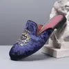 Pantuflas para Hombre Temu Transfronterizas con Bordado y Punta Cerrada, Adecuadas para Uso en Exteriores, Mocasines sin Cordones para Hombre