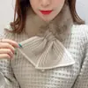 Bufanda de lana tejida de felpa con costuras cruzadas para mujer, cuello cálido de invierno, protección para el cuello de estudiante con estilo coreano