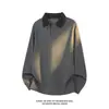 Sudadera de Otoño 2026 Falsa Dos Piezas con Cuello Polo para Hombre, Holgada Casual Cleanfit, Camiseta Elegante y de Alta Gama de Manga Larga